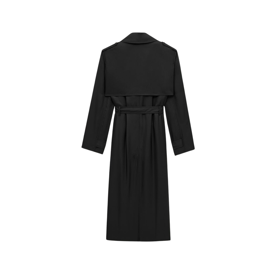 Saint Laurent Trench Coat In Silk Black 상세 이미지 2