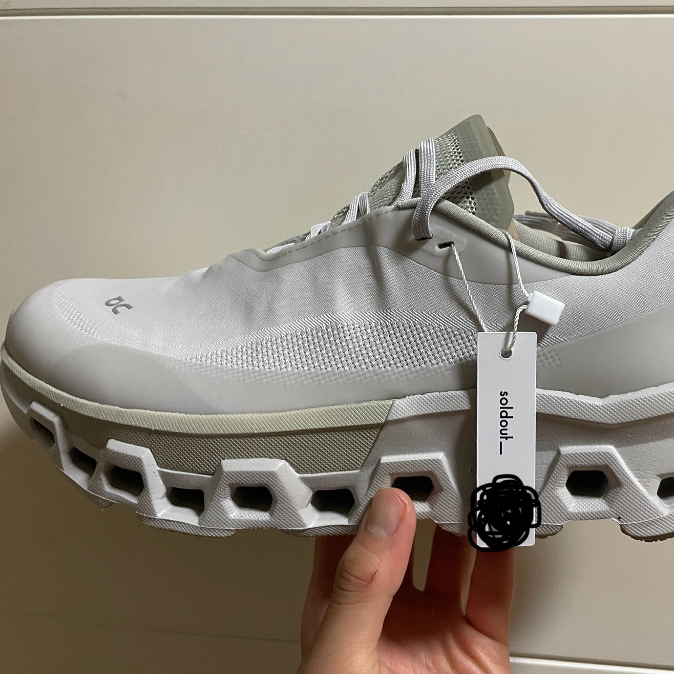On Running x Post Archive Faction (Paf) Cloudmonster 2 Moondust Chalk 착용 스타일