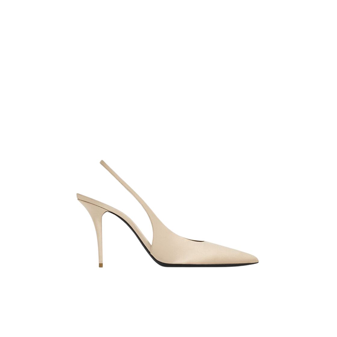 (W) Saint Laurent Norma Slingback Pumps In Satin Crepe Light Nude 상세 이미지 1