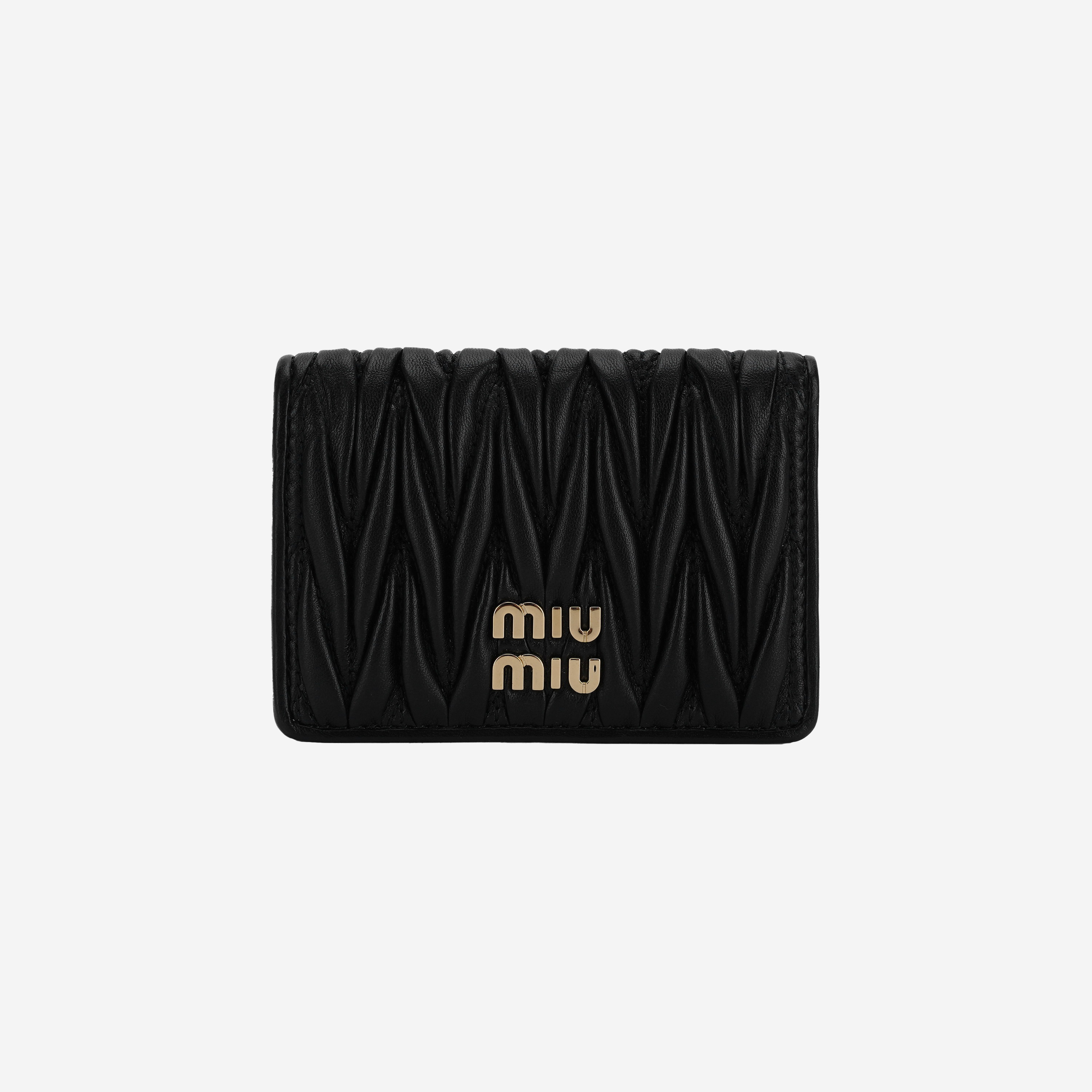 Miu Miu Matelasse Nappa Leather Card Holder Black