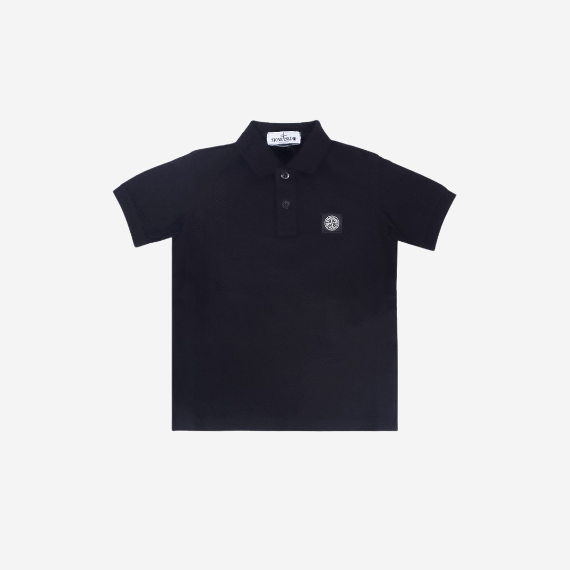 (Kids) Stone Island 21448 Stretch Cotton Pique Polo Shirt Black - 24SS 상세 이미지 1