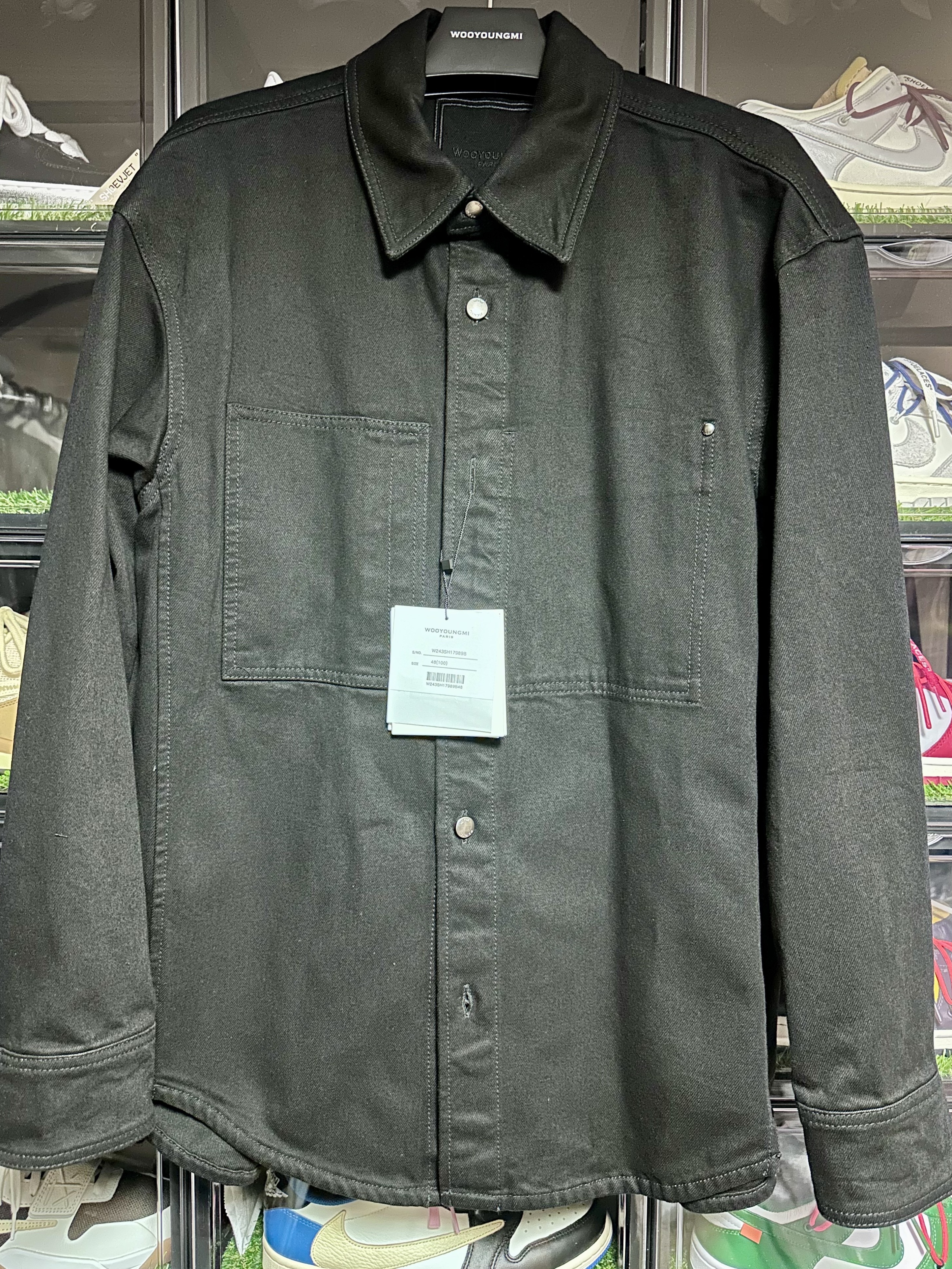 Wooyoungmi Denim Back Logo Shirt Black - 24FW 착용 스타일 - 2