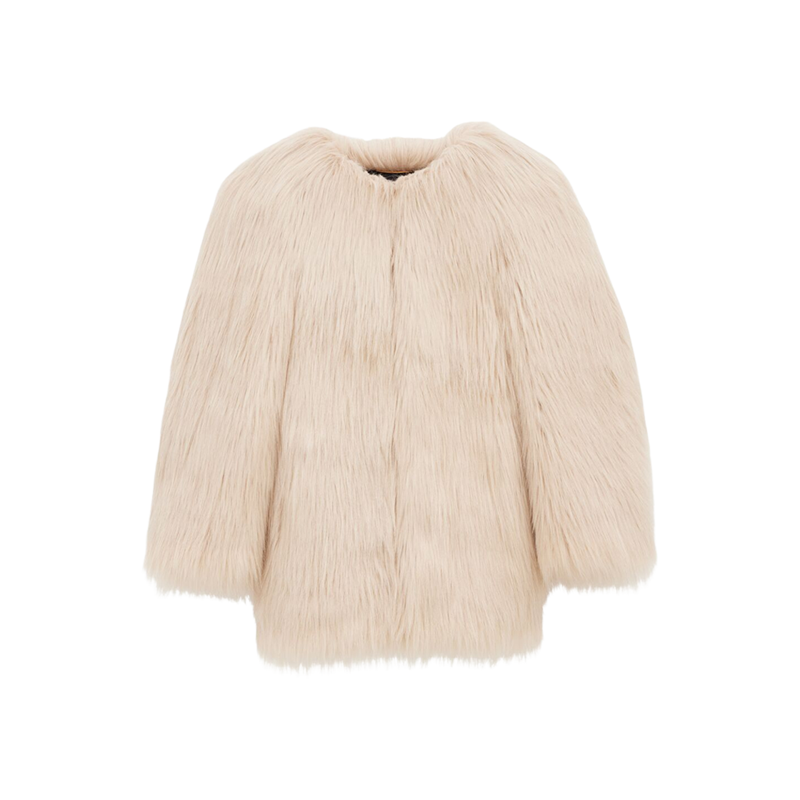 (W) Saint Laurent Short Coat In Animal-Free Fur Beige 상세 이미지 1