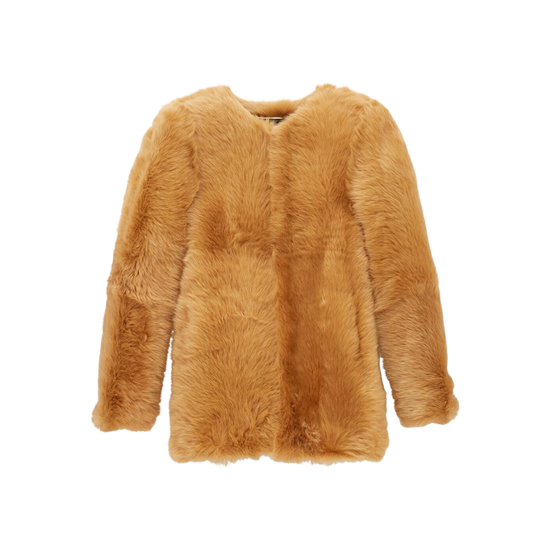 (W) Saint Laurent Short Coat In Shearling Marron 상세 이미지 1