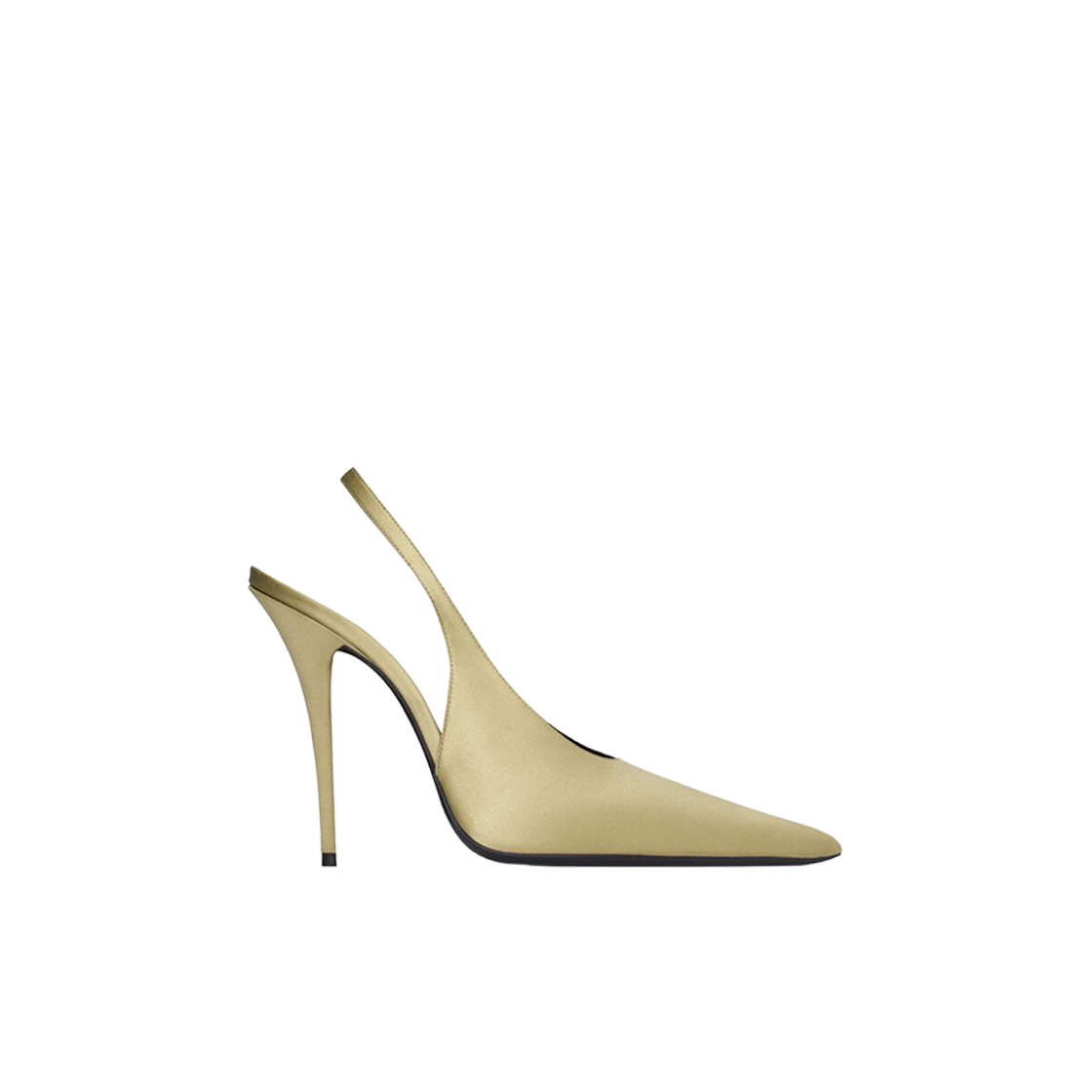 (W) Saint Laurent L'entracte Slingback Pumps In Satin Crepe Grain Beige 상세 이미지 1