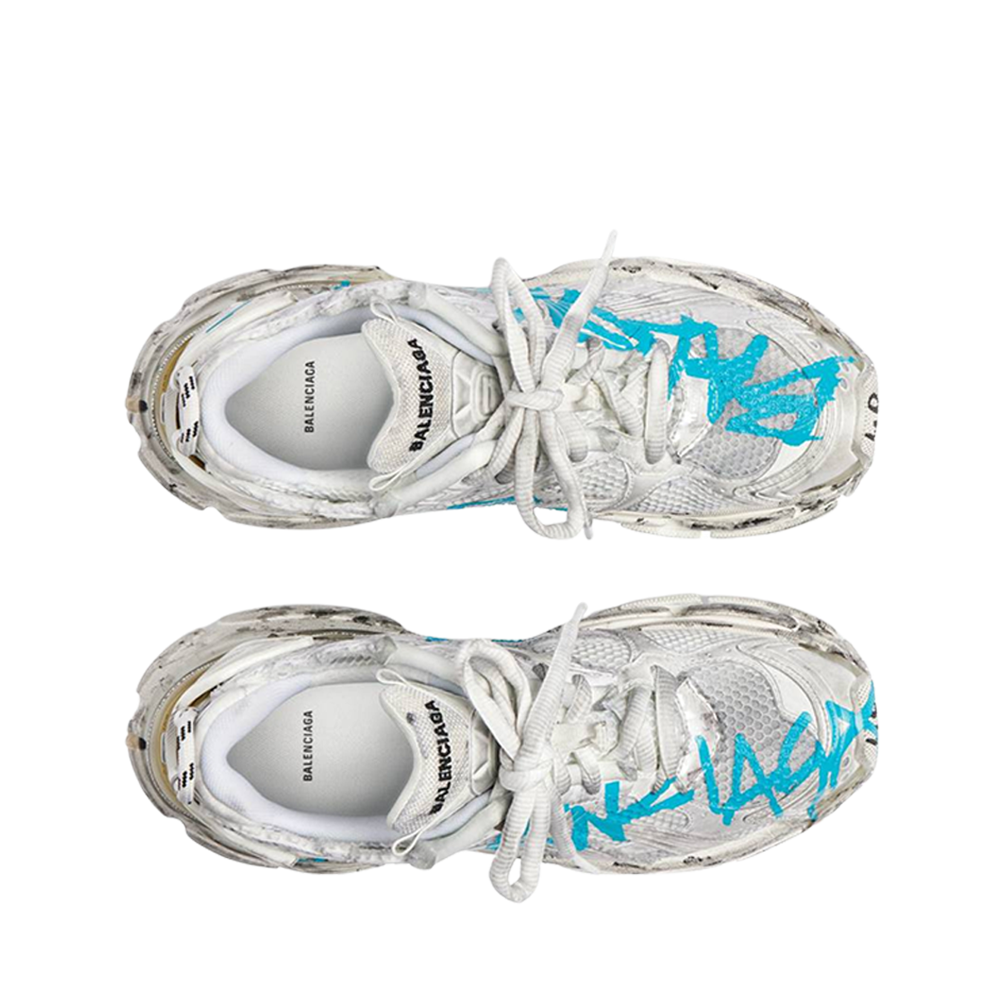 발렌시아가 러너 그래피티 스니커즈 화이트 블루(Balenciaga Runner Graffiti Sneaker White Blue) - 3