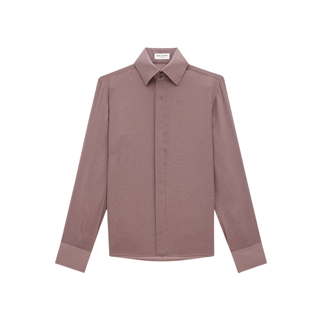 Saint Laurent Shirt In Silk Crepe Muslin Marron 상세 이미지 1