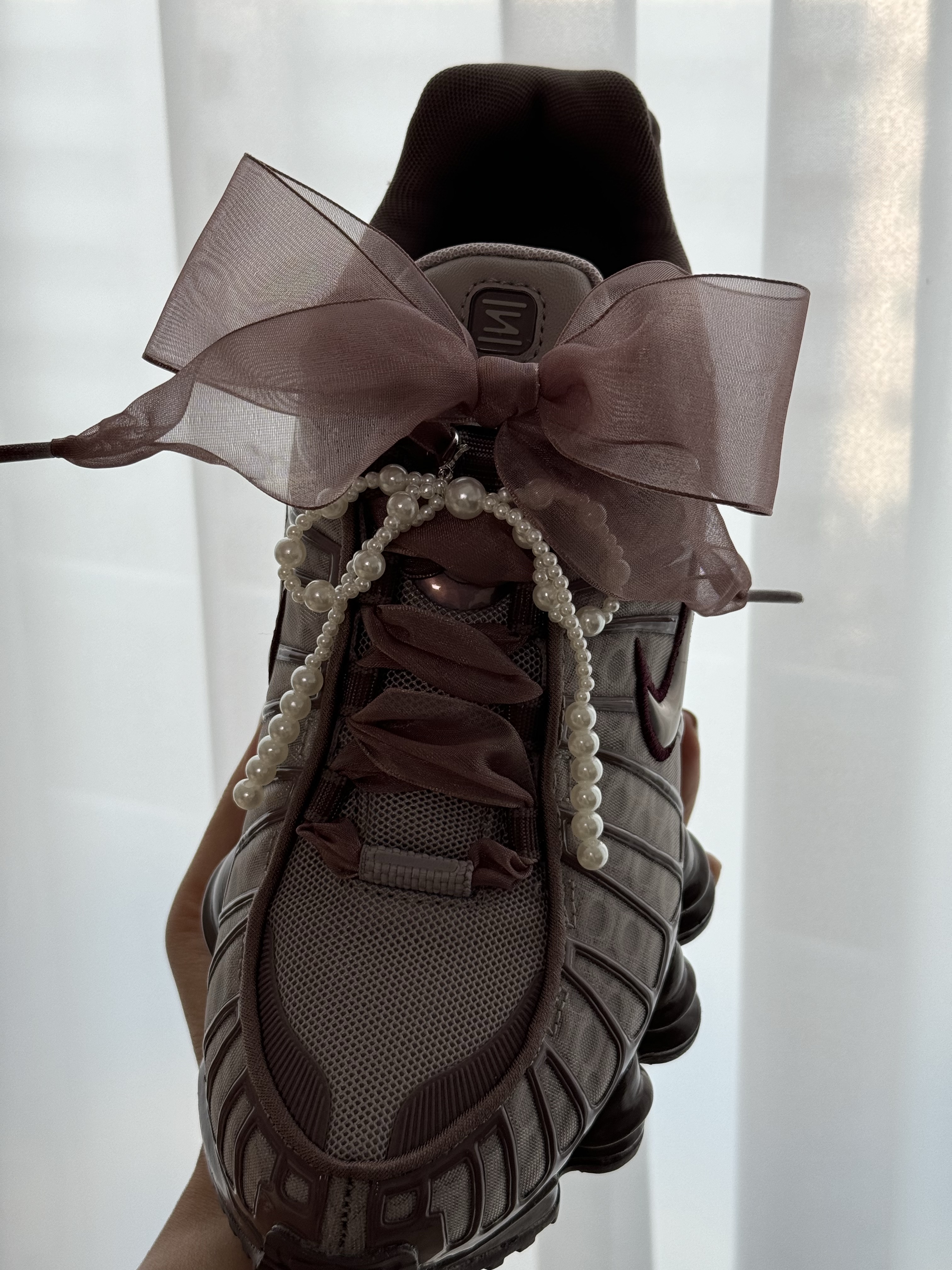 (W) Nike Shox TL Pumice Night Maroon 착용 스타일 - 4