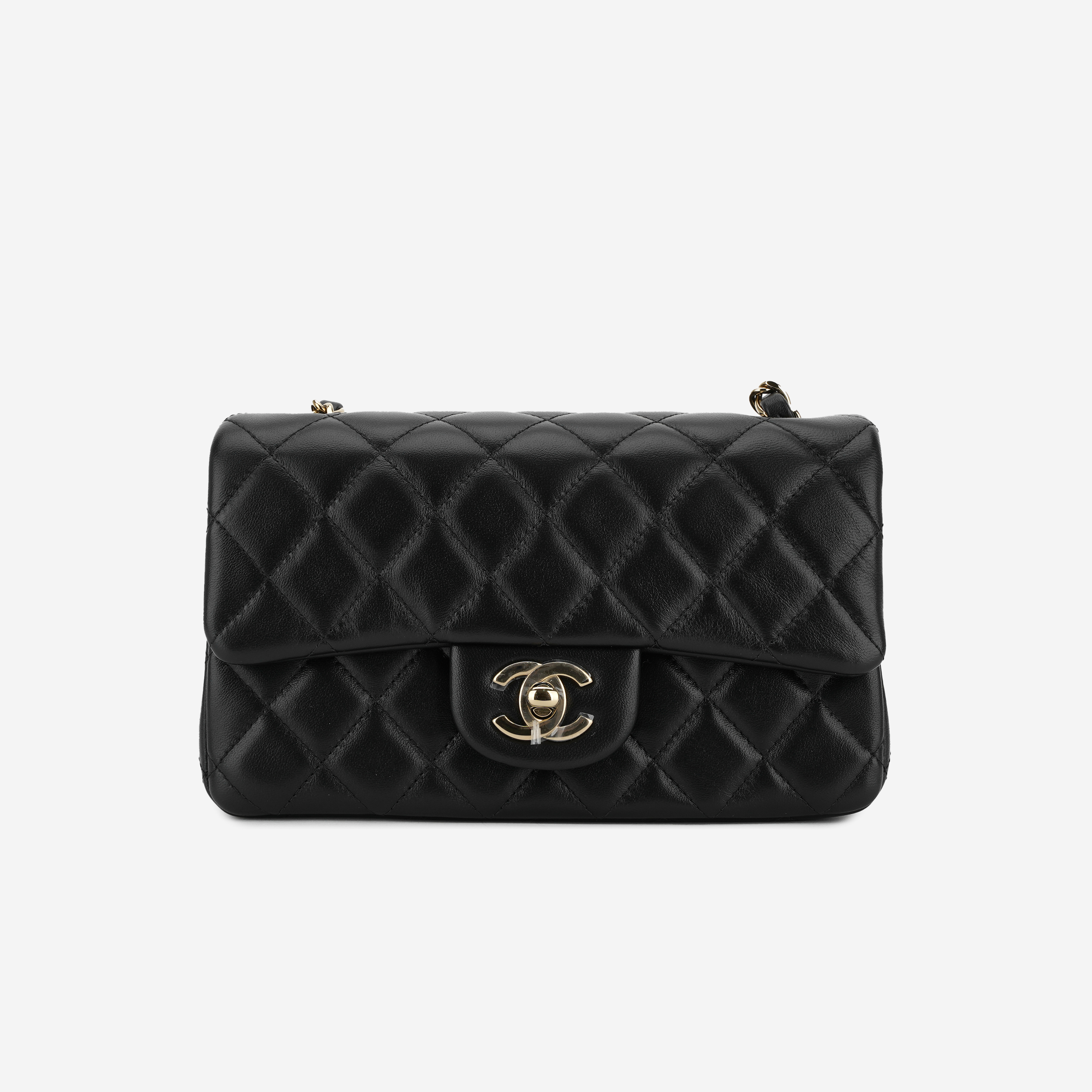 Chanel Mini Flap Bag Lambskin & Gold Black