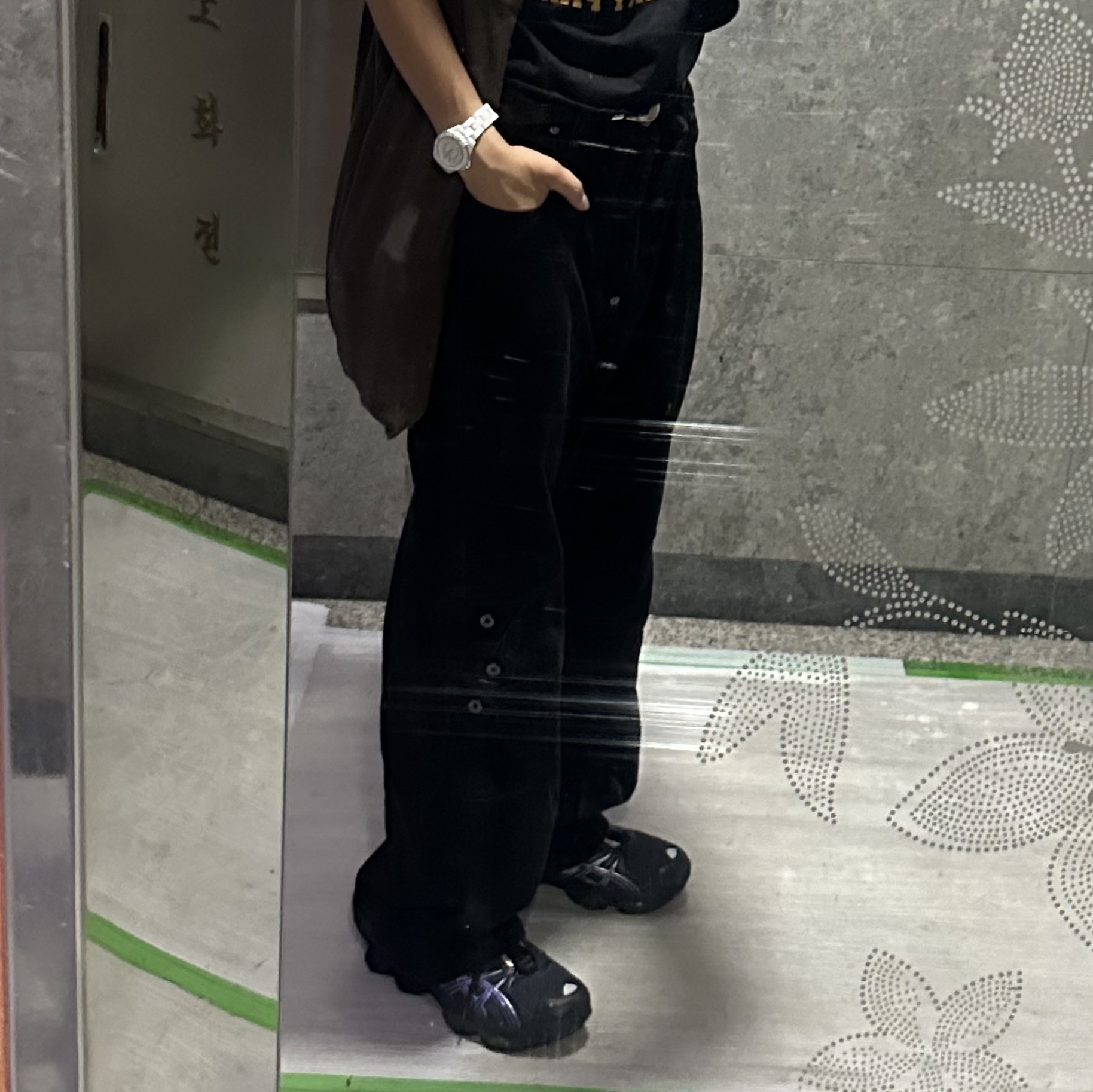 Levi’s x Kiko Kostadinov Denim Pants Black, Asics x Kiko Kostadinov Gel-Quantum Zientzia Dark Grey 착용 스타일 - 3