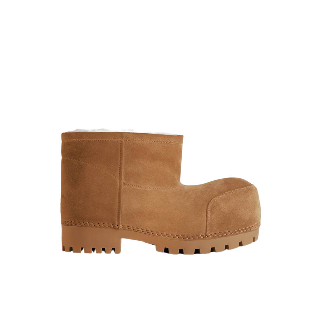 (W) 발렌시아가 알래스카 퍼 부티 브라운