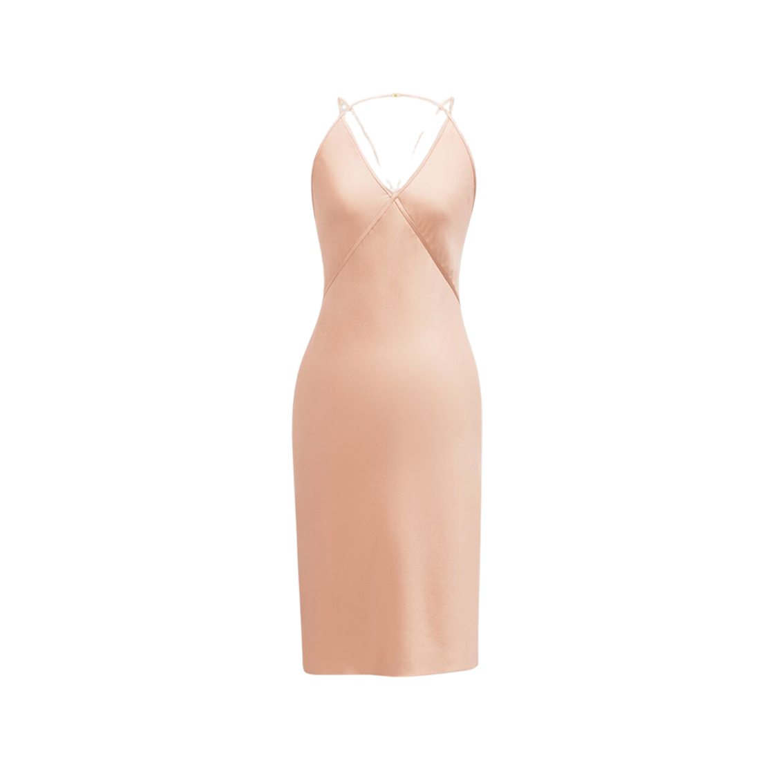 (W) Saint Laurent Backless Slip Dress In Silk Satin Rose 상세 이미지 1