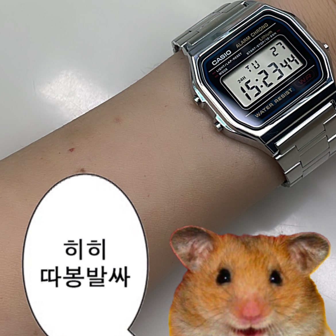 Casio A-158WA-1 착용 스타일