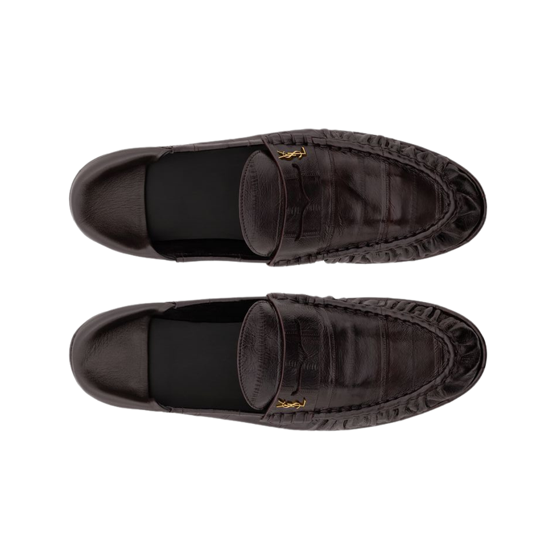 Saint Laurent Le Loafer Penny Slippers In Eel Burnt Brown 상세 이미지 4