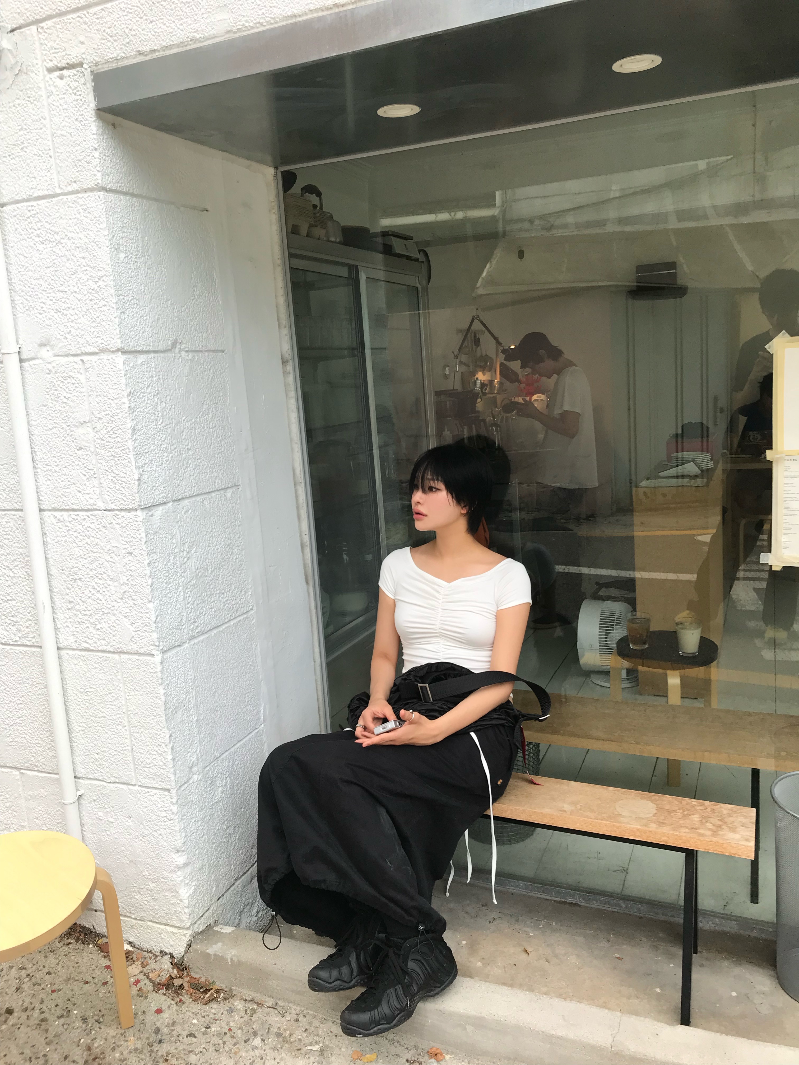 ALPHA INDUSTRIES Drawcord Skirt W Black 착용 스타일 - 4