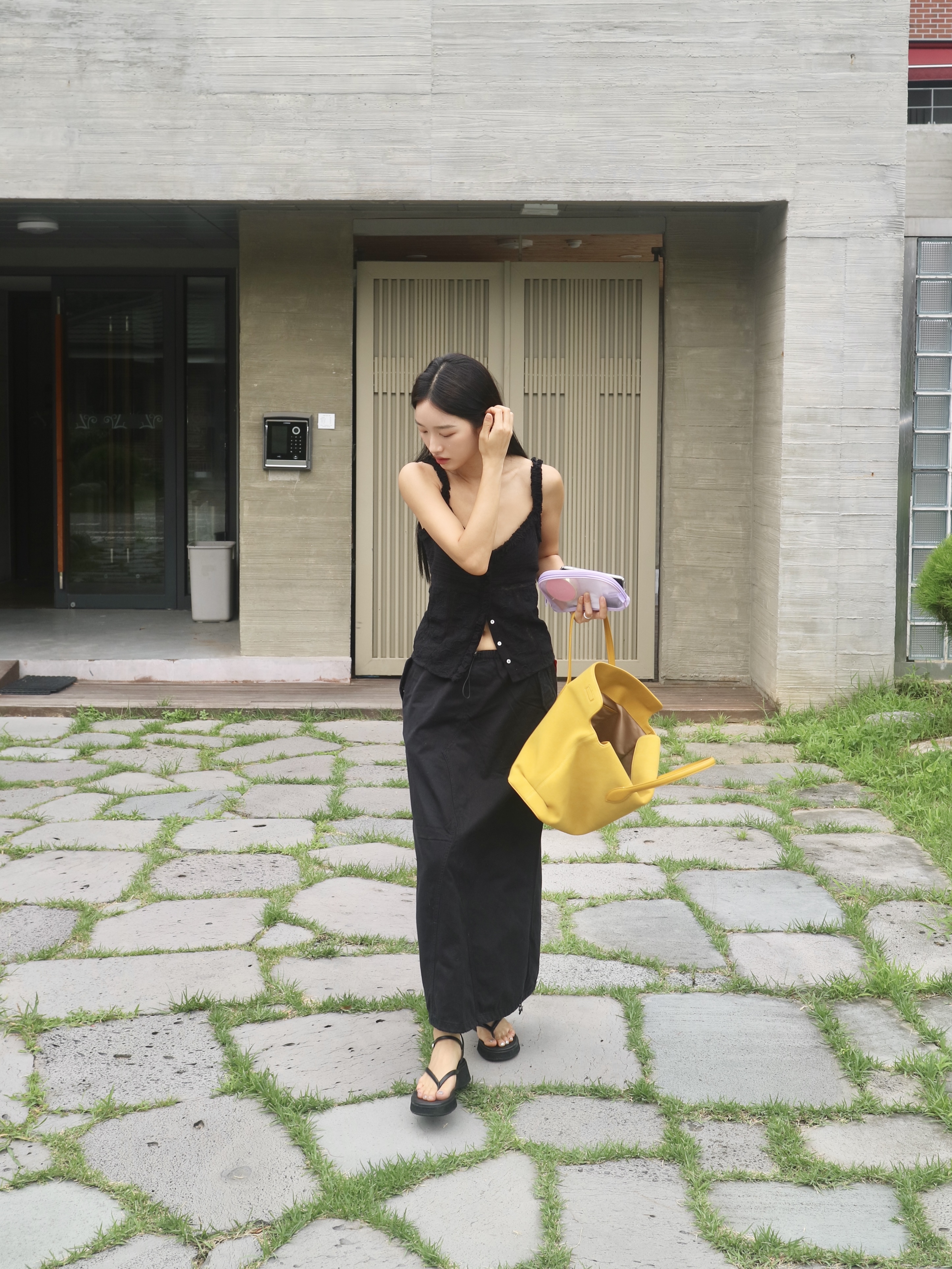 ALPHA INDUSTRIES Drawcord Skirt W Black 착용 스타일 - 1