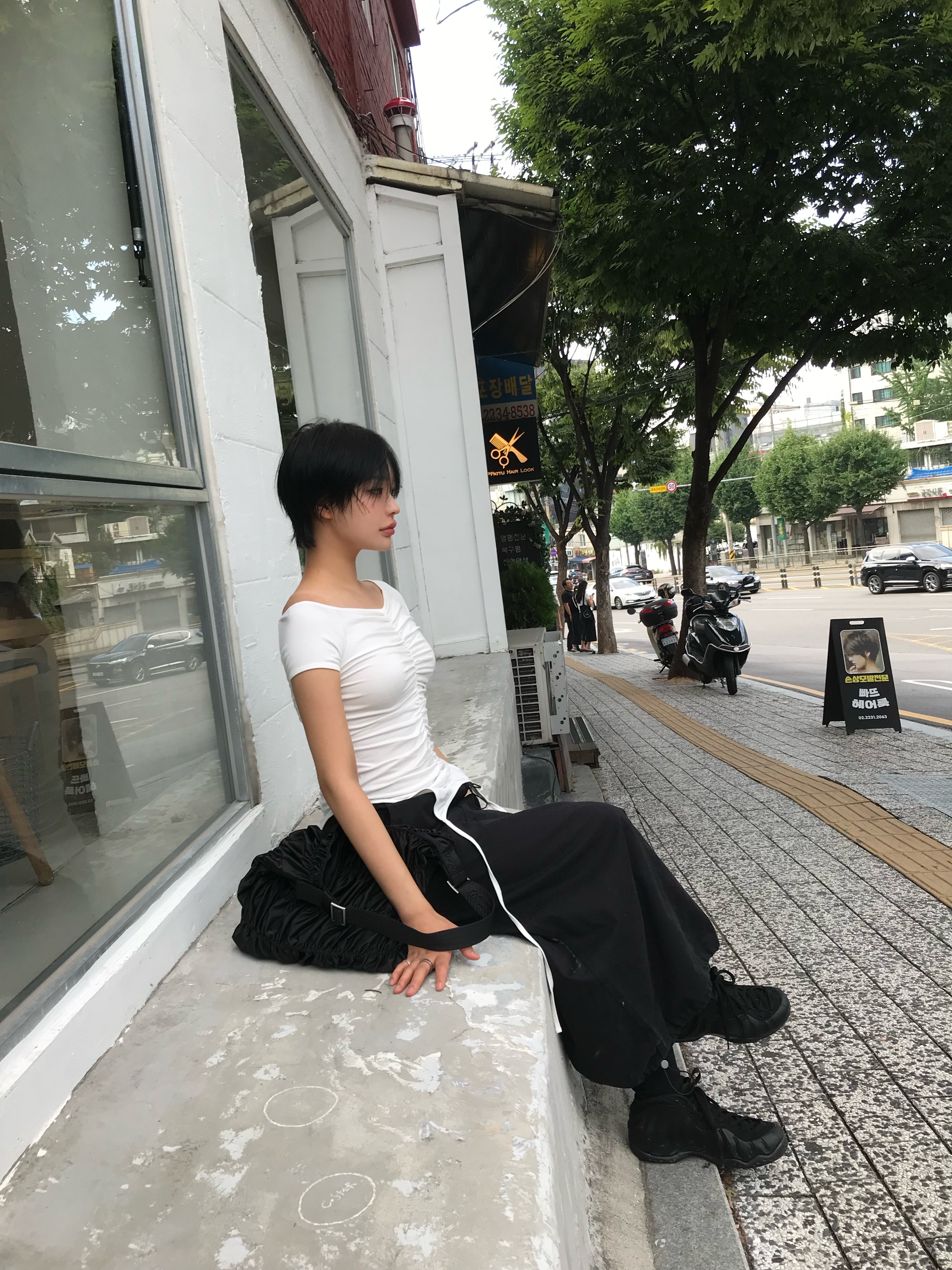 ALPHA INDUSTRIES Drawcord Skirt W Black 착용 스타일 - 3