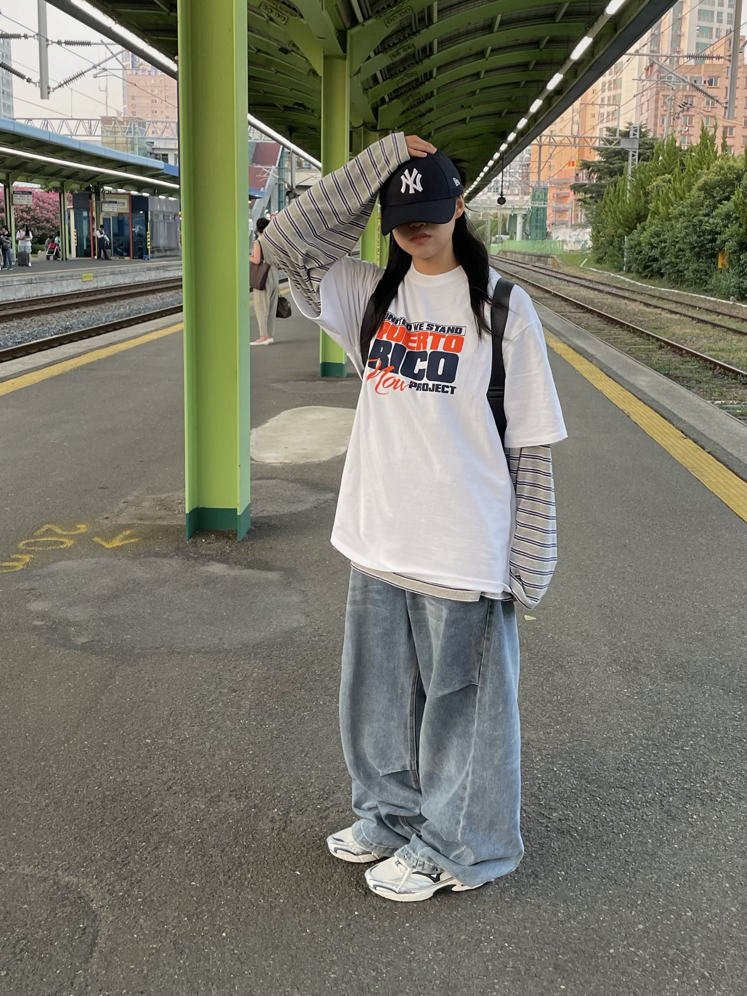 Mizuno MXR Snow White Majolica Blue Silver, Supreme Terry Mesh Back 5-Panel Black - 24SS 착용 스타일 - 5