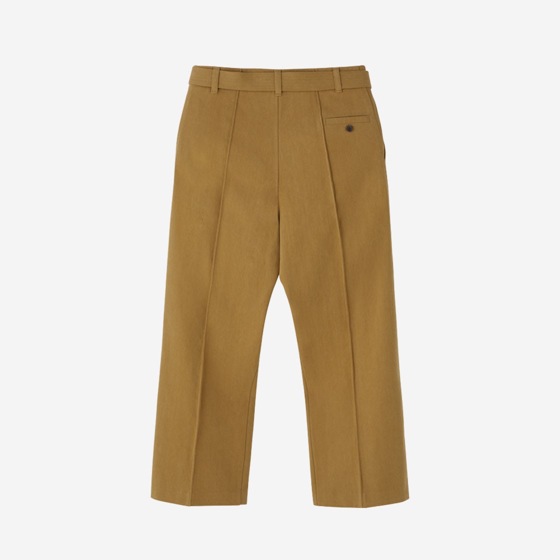 Recto Belt Detail Straight Fit Cotton Pants Ochre 상세 이미지 2