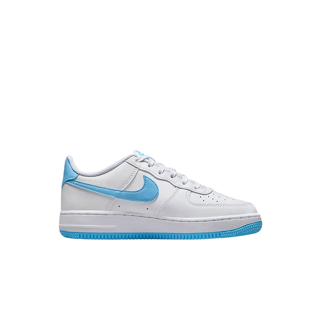 (GS) 나이키 에어포스 1 화이트 아쿠아리어스 블루((GS) Nike Air Force 1 White Aquarius Blue)