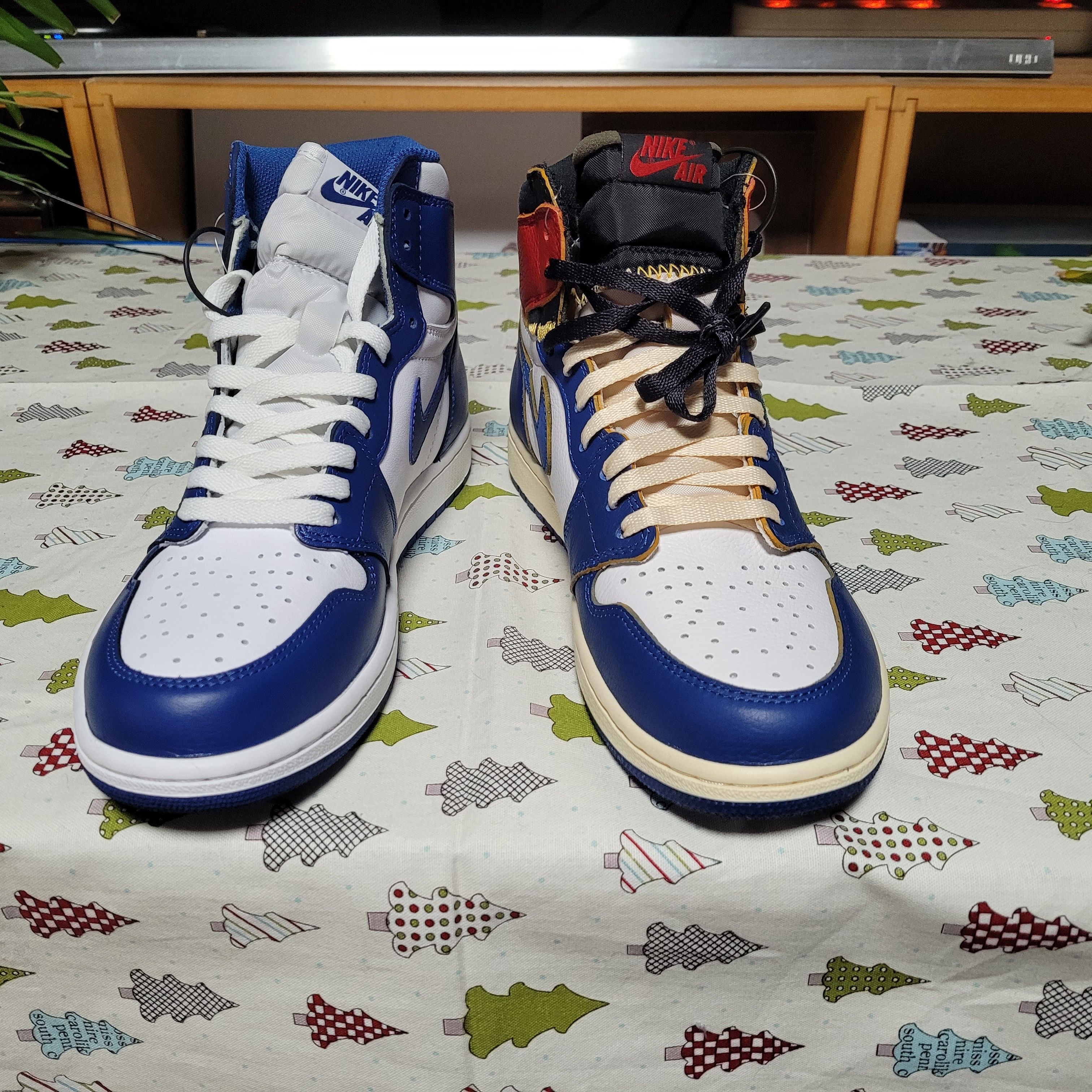 Jordan 1 x Union Retro High Blue Toe 착용 스타일 - 3
