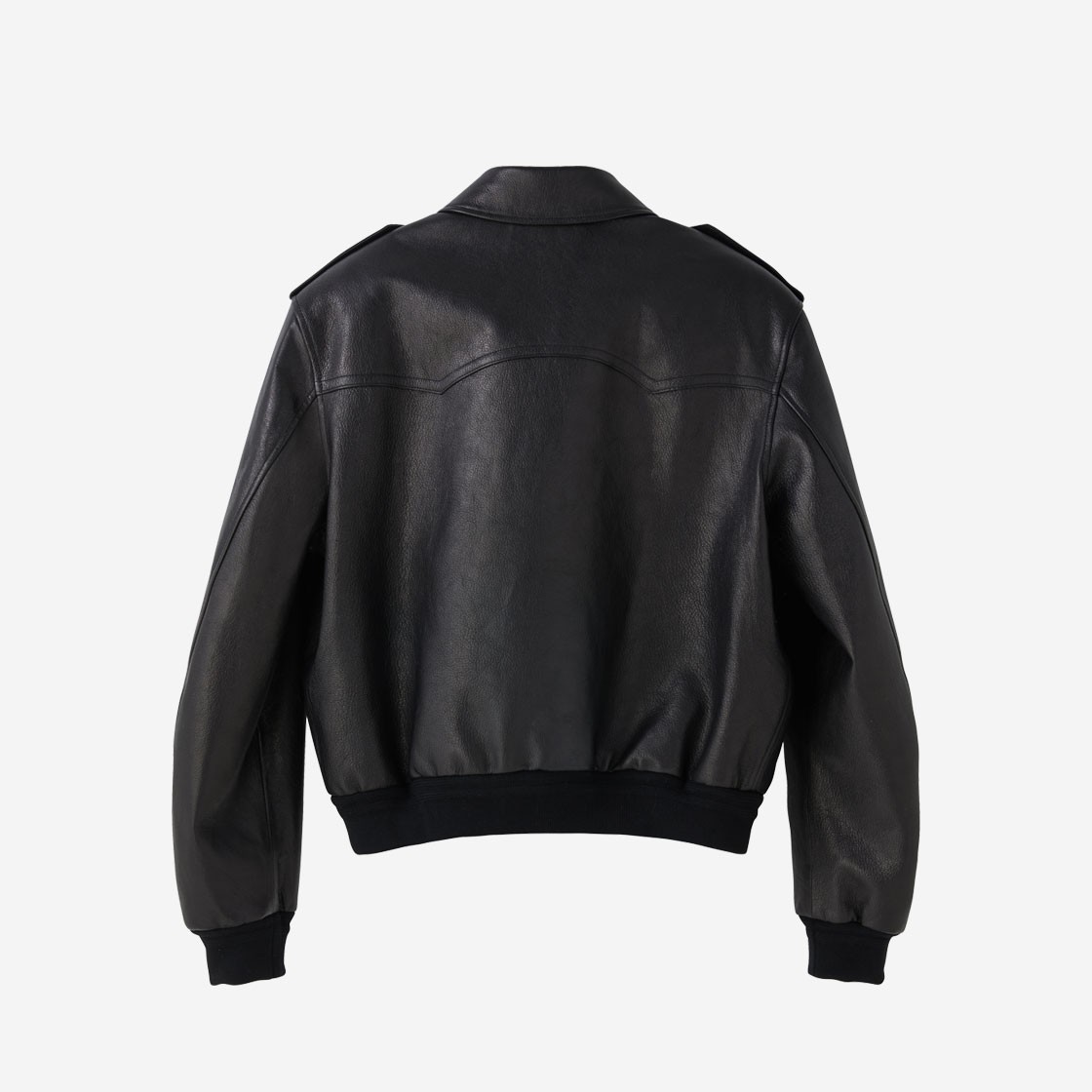 Recto Ben Epaulet Detail Goat Leather Jumper Black 상세 이미지 2