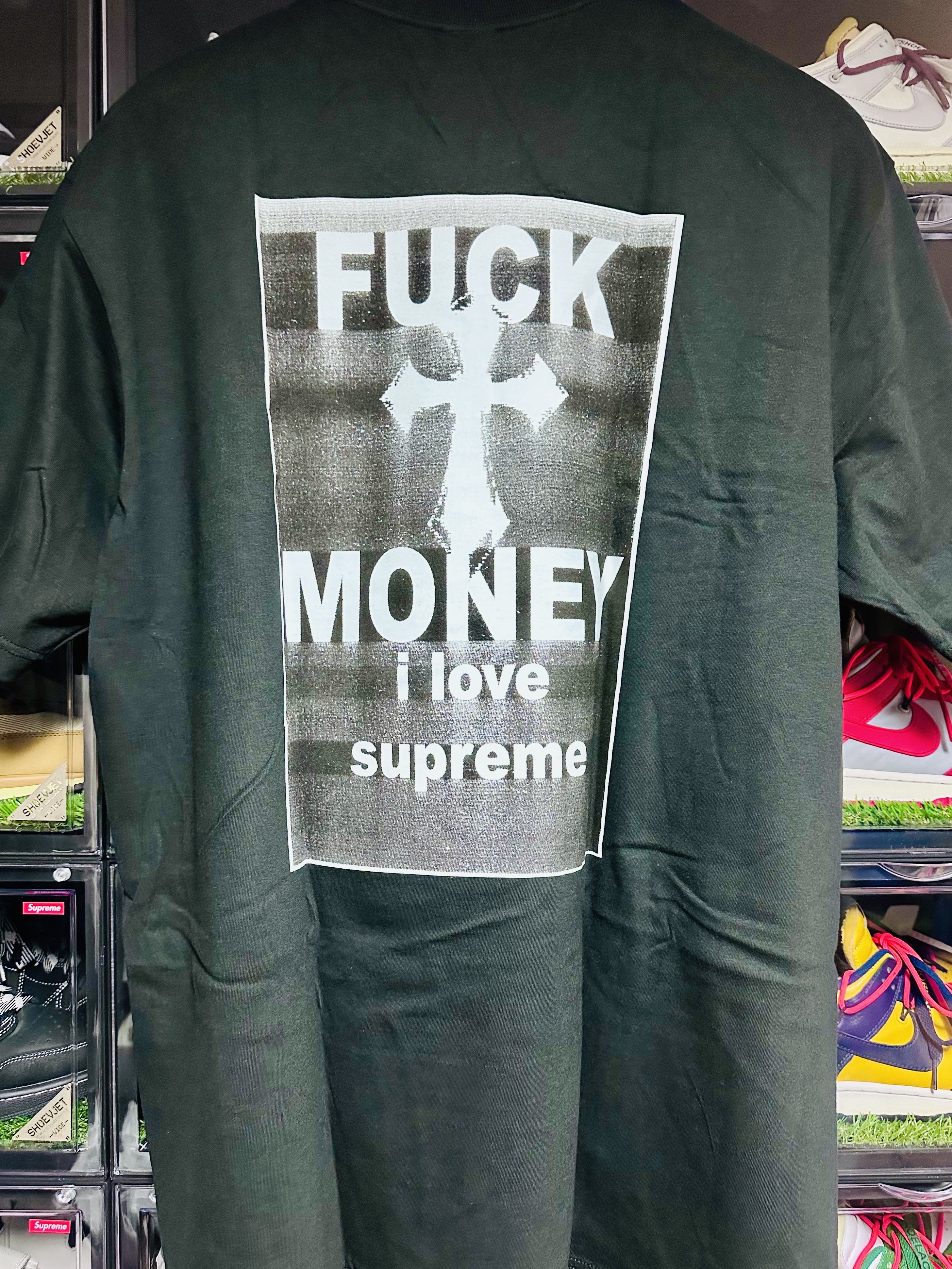 Supreme Fuck Money T-Shirt Black - 24FW 착용 스타일 - 1