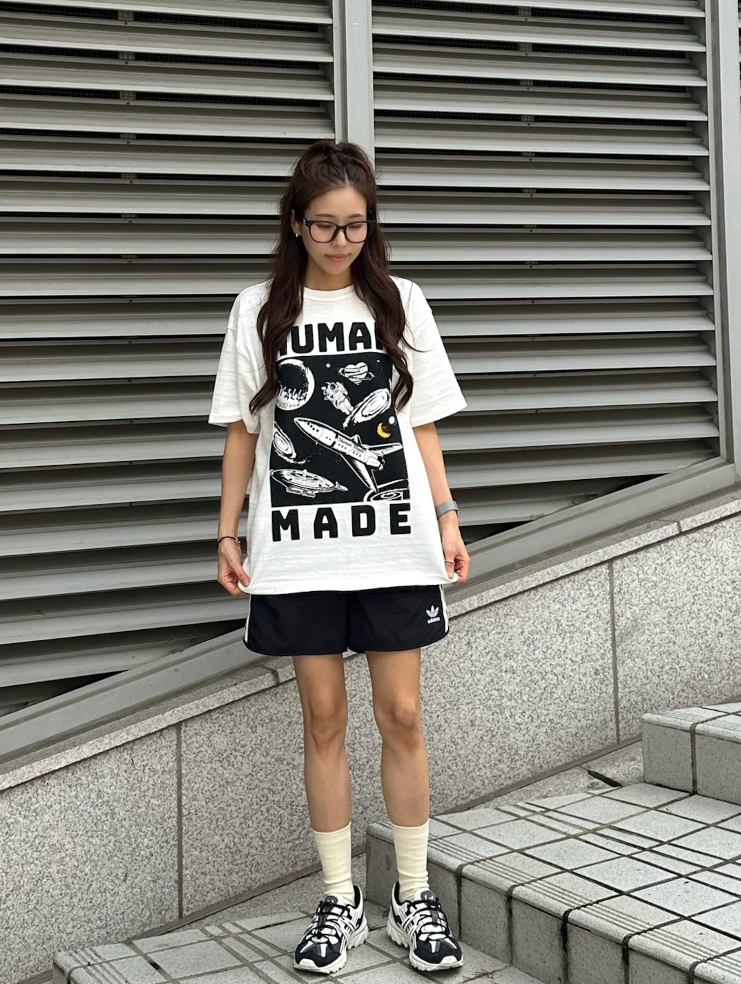 Human Made Graphic T-Shirt #14 White, Greenbutter Women Butter Long Socks Butter 착용 스타일 - 3