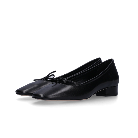 (W) Aeyde Darya Ballerina Flat Black Nappa