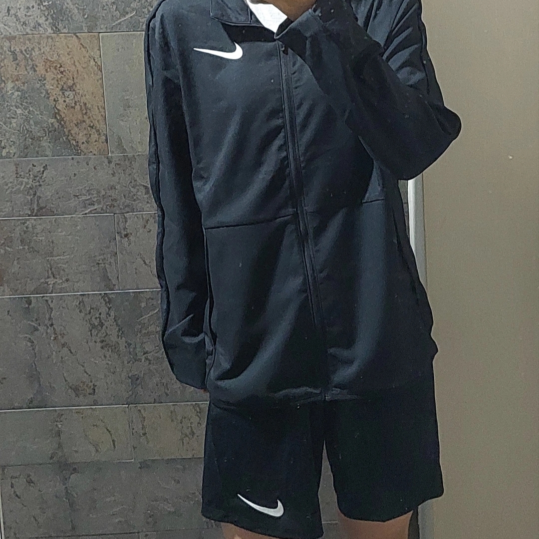 Nike Dri-Fit Woven Training Jacket Black - Asia, Nike Dri-Fit Park 3 Shorts Black 착용 스타일