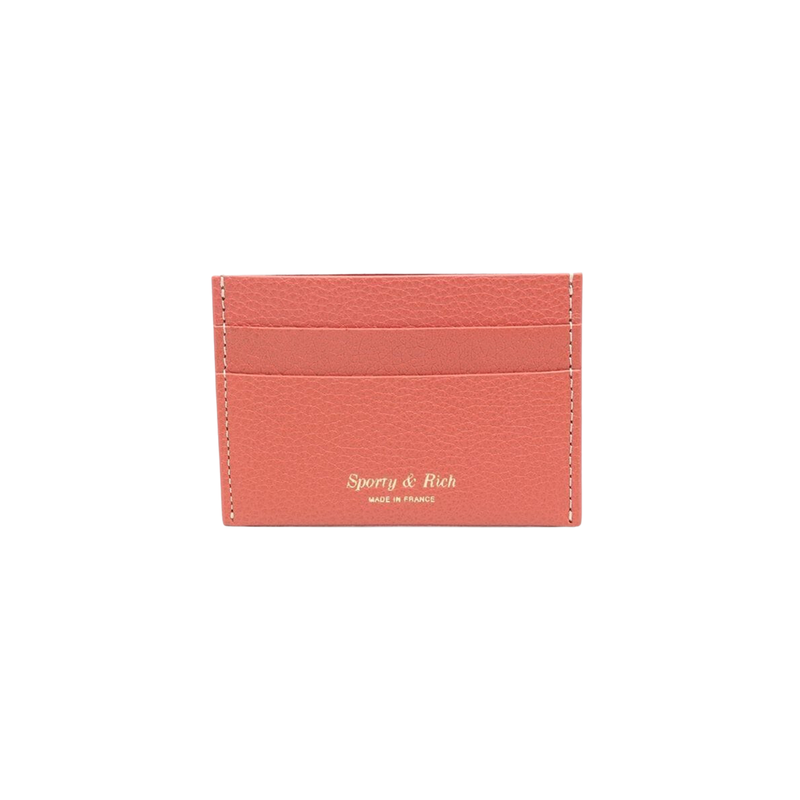 Sporty & Rich Logo Stamp Leather Card Holder Coral 상세 이미지 1