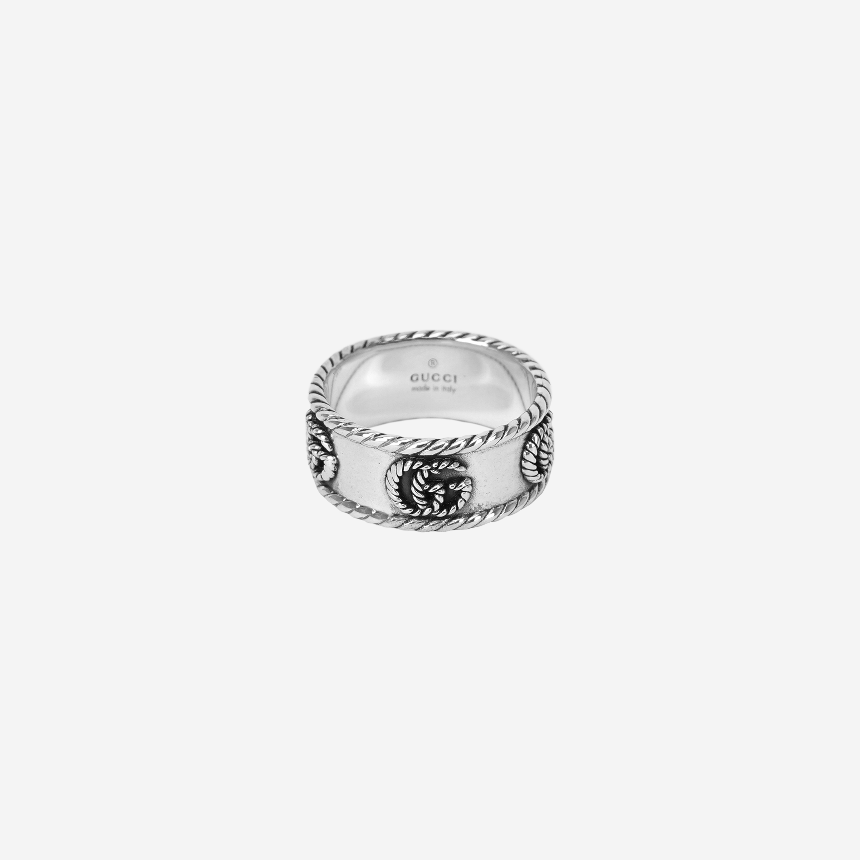 Gucci Double G Ring Silver Aged Finish