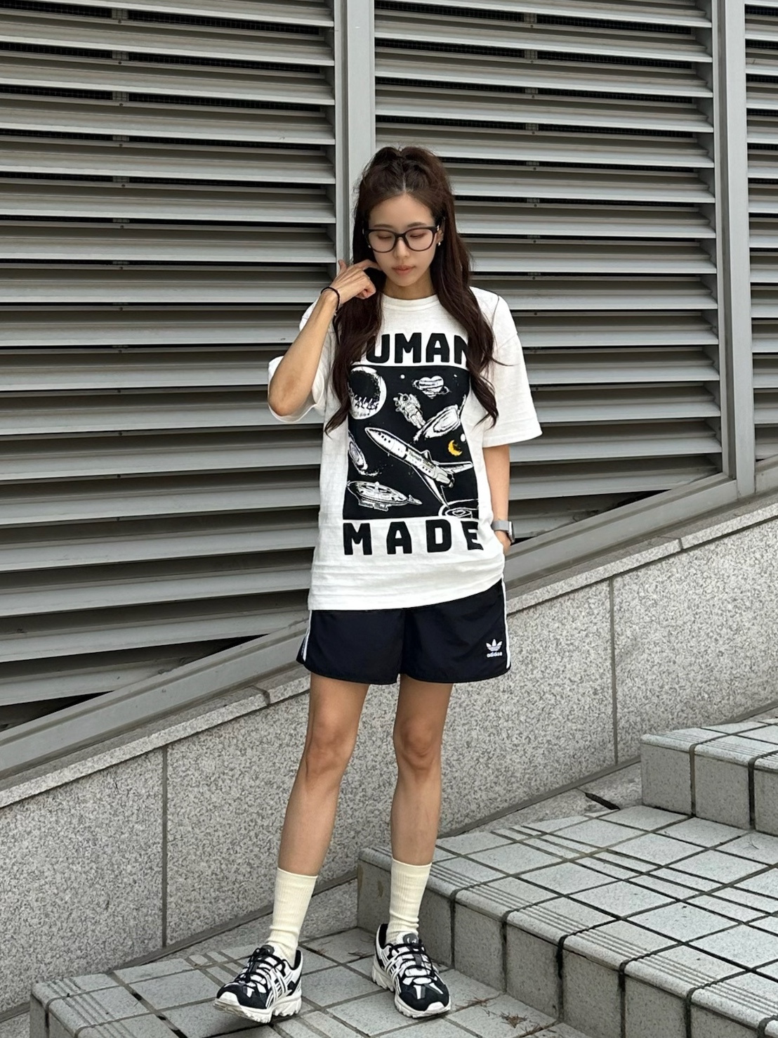 Human Made Graphic T-Shirt #14 White, Greenbutter Women Butter Long Socks Butter 착용 스타일 - 2