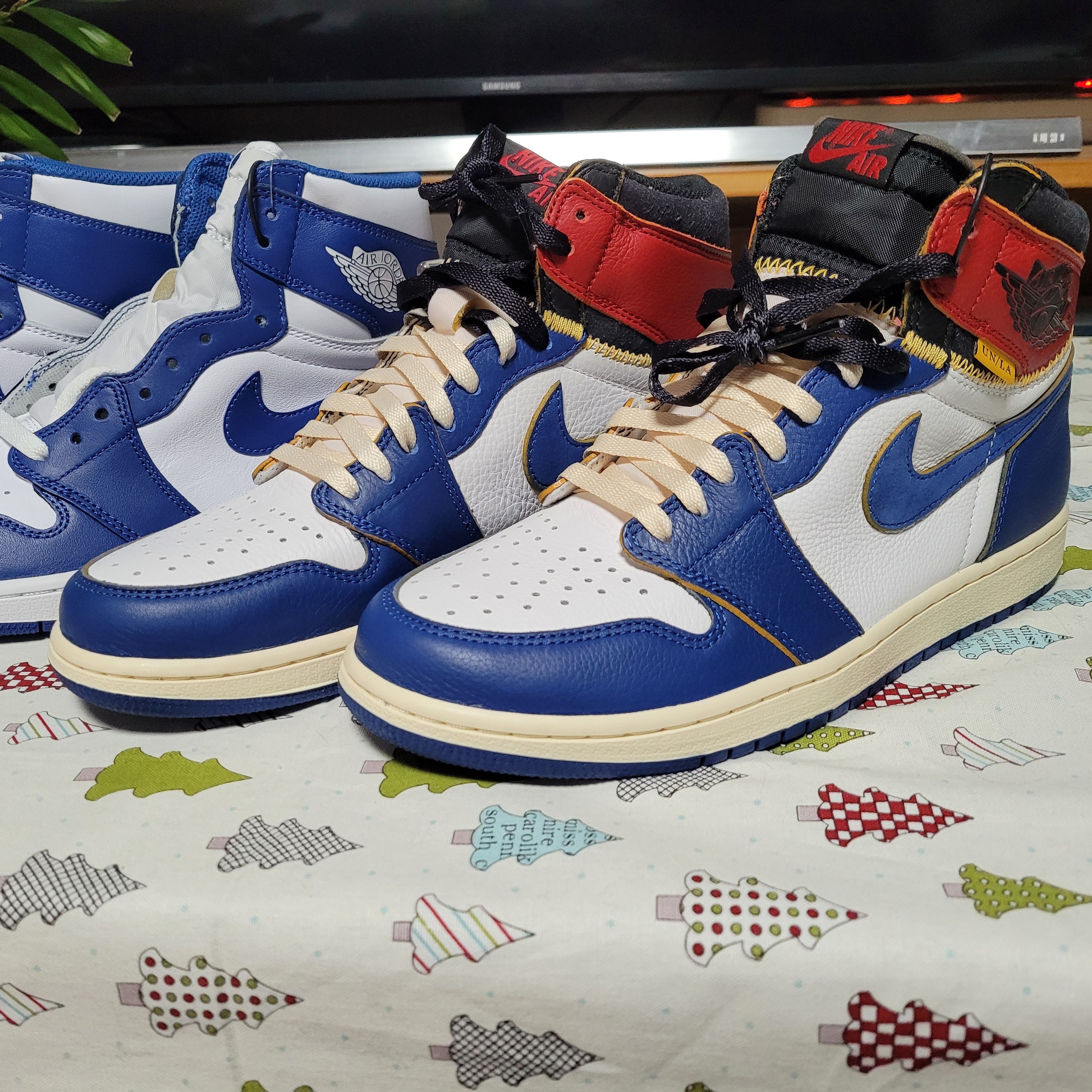 Jordan 1 x Union Retro High Blue Toe 착용 스타일 - 2