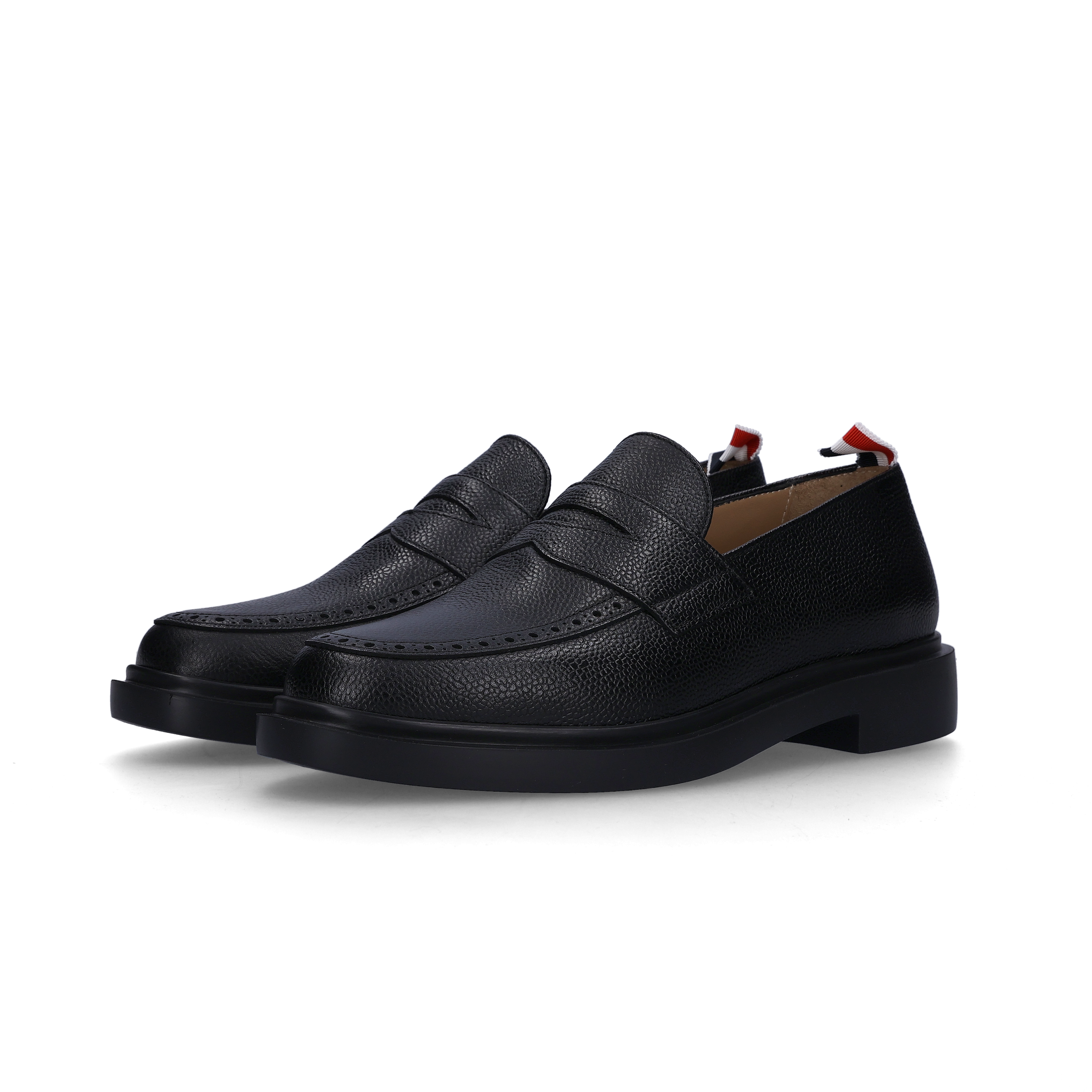 Thom Browne Pebble Grain Rubber Sole Penny Loafer Black
