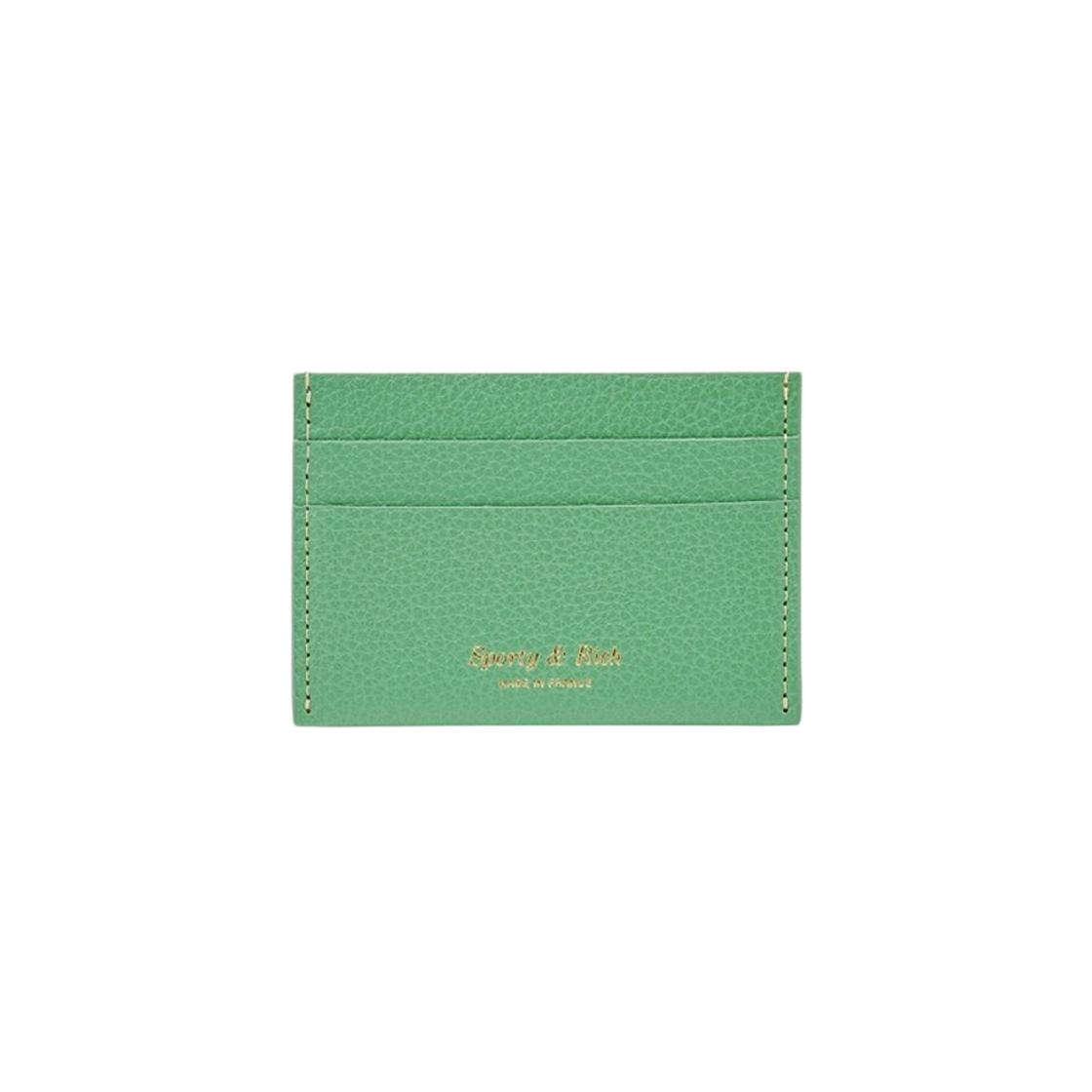 Sporty & Rich Logo Stamp Leather Card Holder Verde 상세 이미지 1