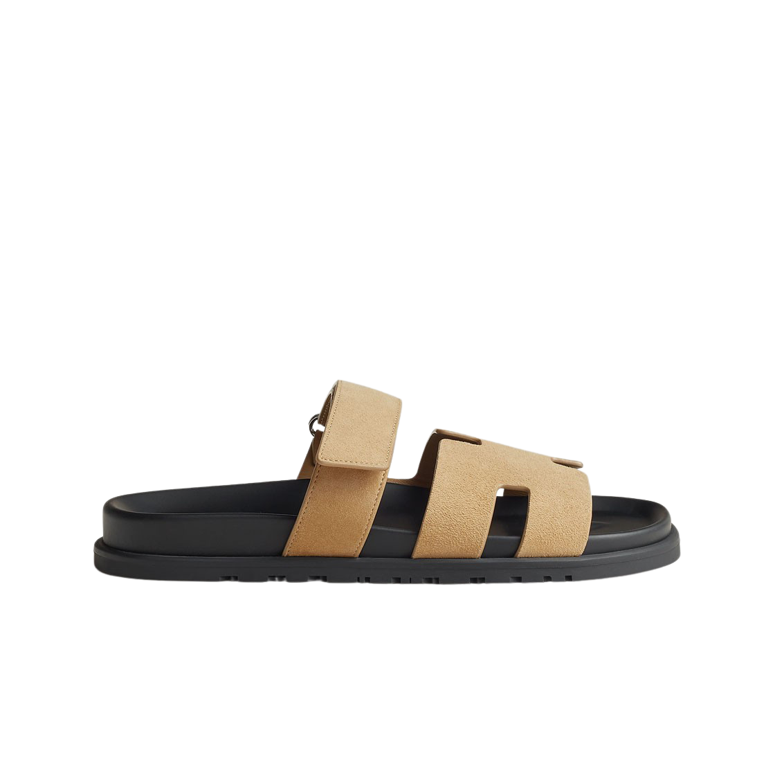H222856ZHVD Hermes Chypre Sandal Suede Goatskin & Beige Albatre