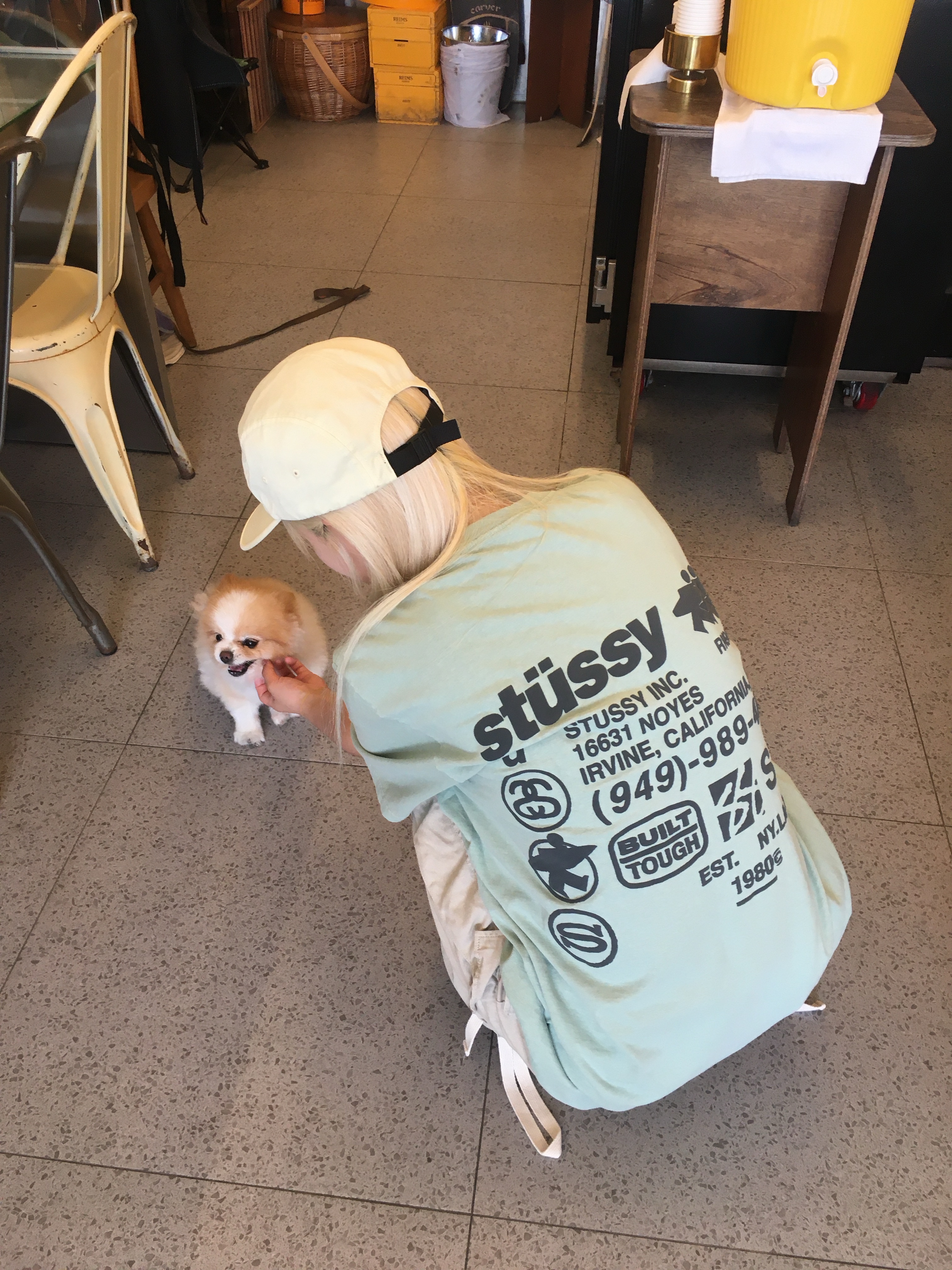 Stussy DNA Pigment Dyed T-Shirt Granite 착용 스타일 - 3
