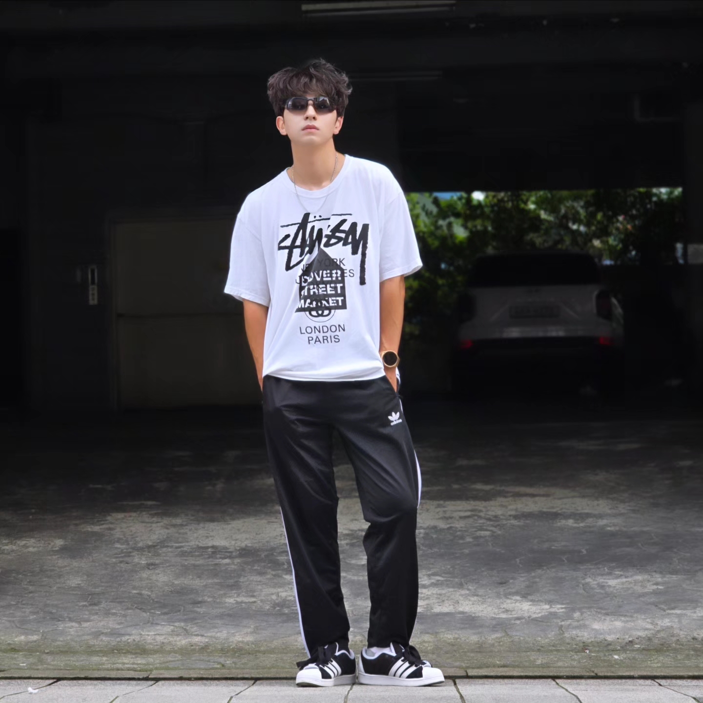 Stussy DSM World Tour T-Shirt White, Stussy DSM World Tour T-Shirt White 2023 착용 스타일 - 9