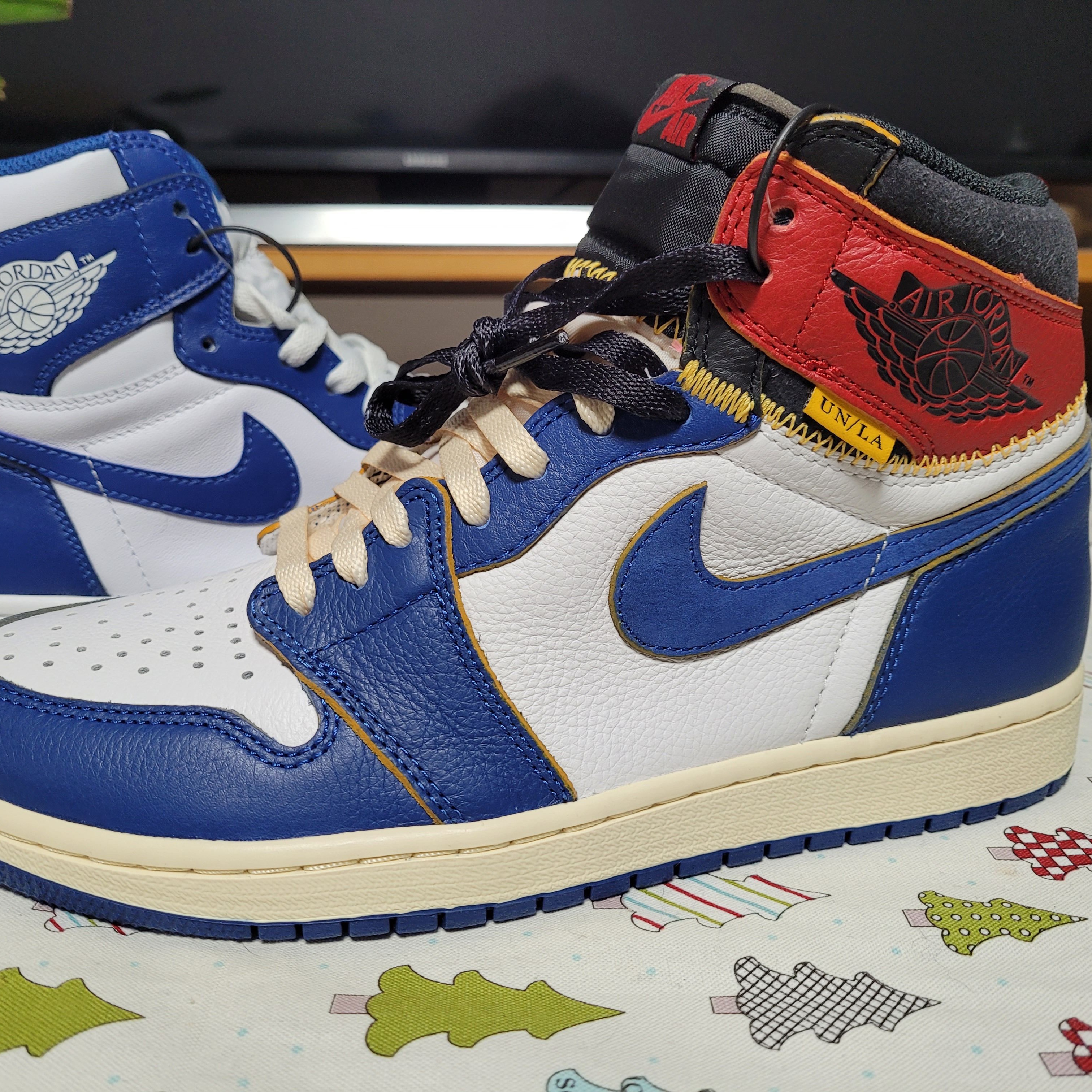 Jordan 1 x Union Retro High Blue Toe 착용 스타일 - 1
