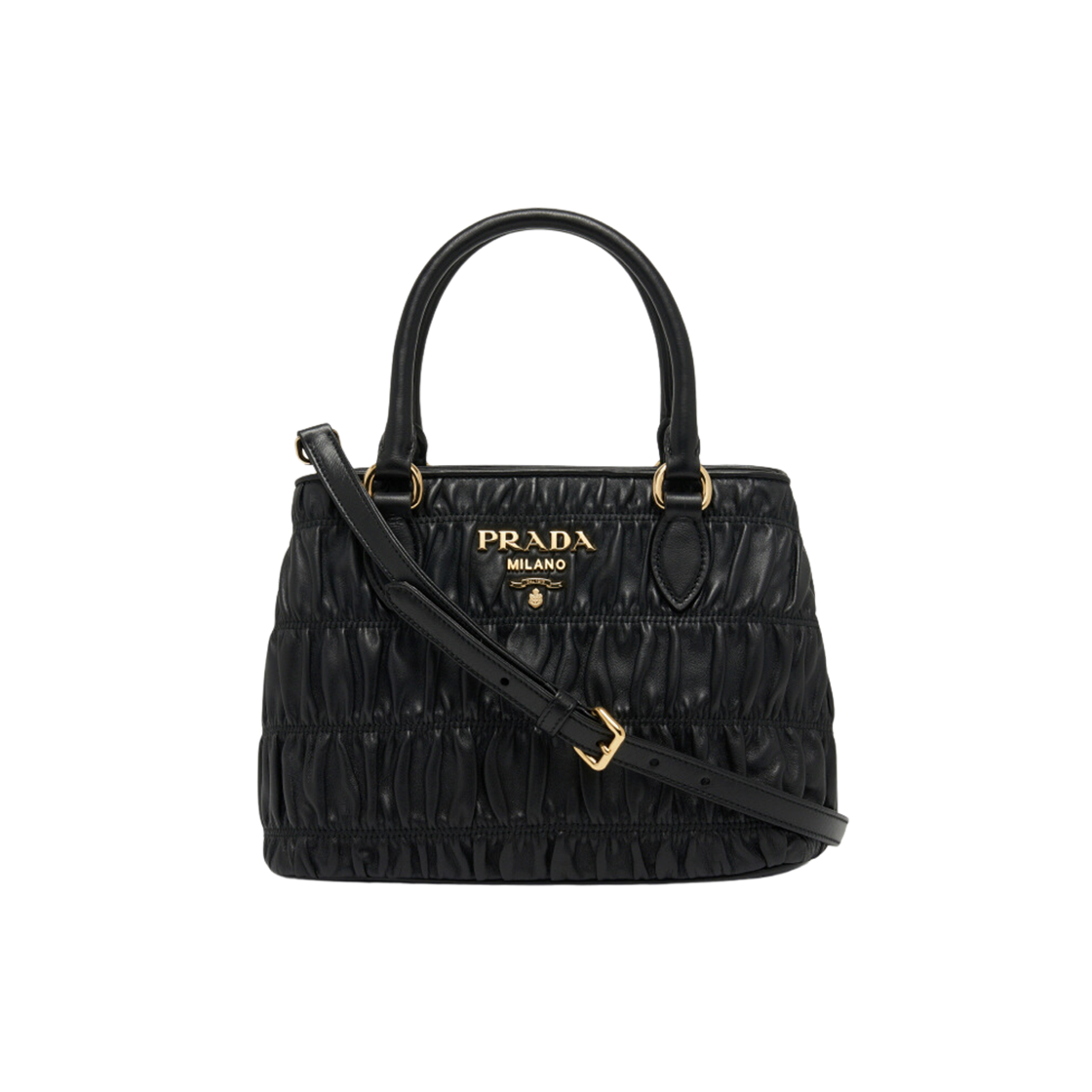 Prada Nappa Gaufre Calf Leather Tote Bag Black 상세 이미지 1