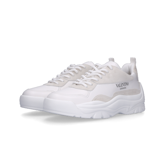 Valentino Gumboy Calfskin Sneakers White