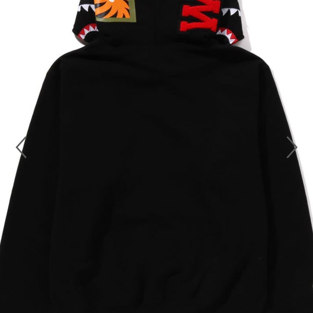 (W) BAPE Shark Full Zip Hoodie Black 착용 스타일 - 2