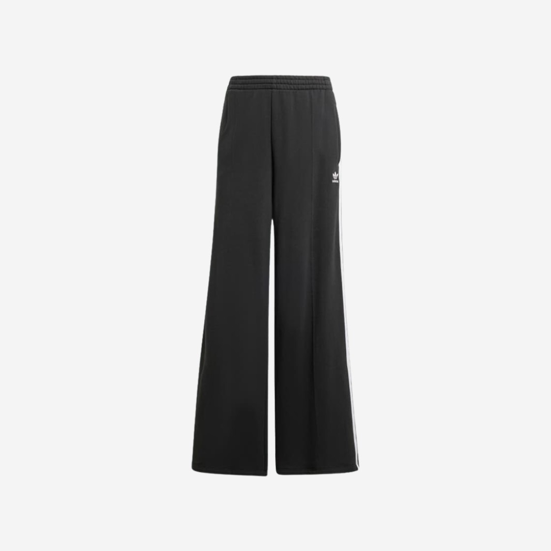 (W) Adidas Adicolor 3S Loose French Terry Wide Leg Pants Black - US Sizing 상세 이미지 1