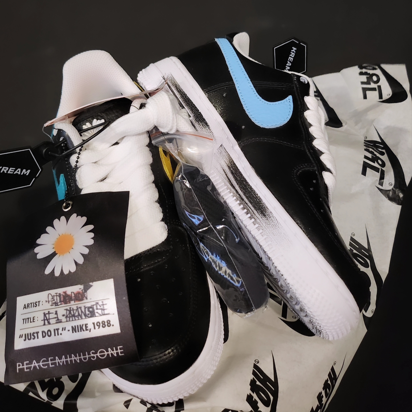 Nike x Peaceminusone Air Force 1 Low Para-Noise 3.0 Black and Multicolor 착용 스타일 - 1