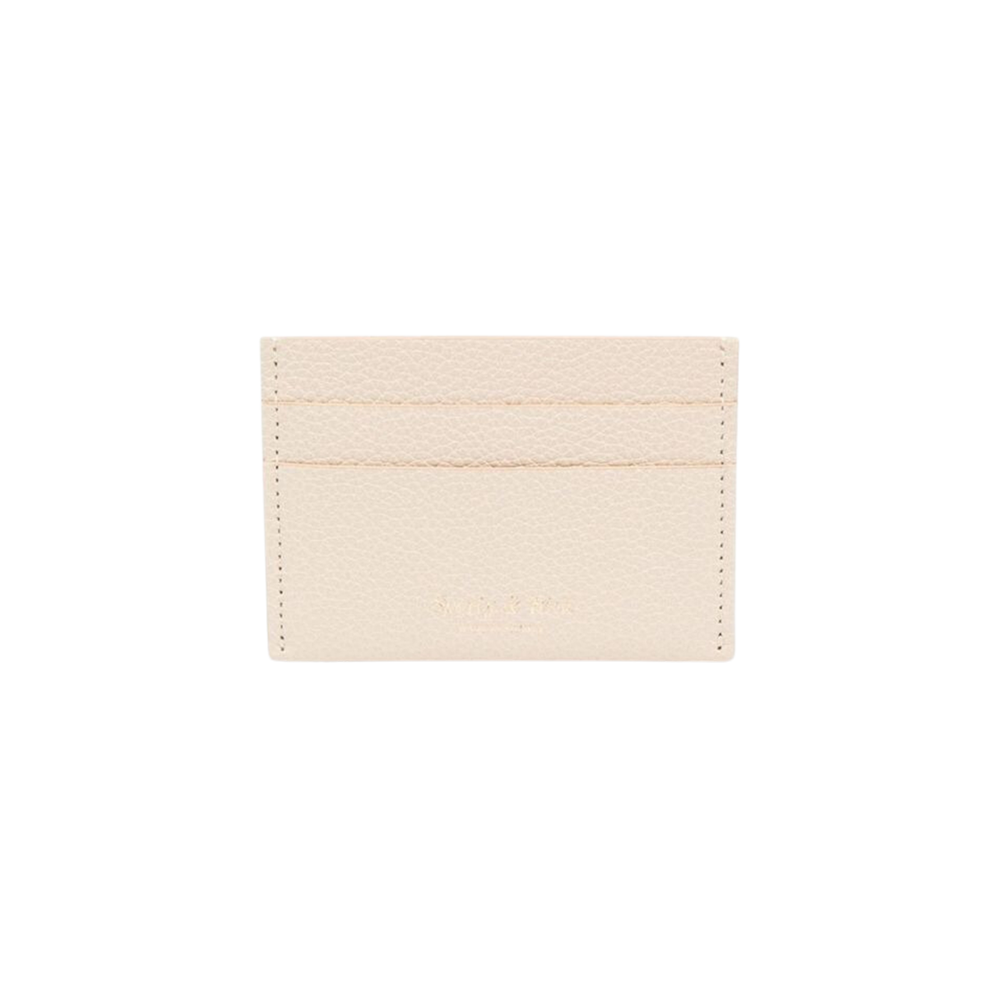 Sporty & Rich Logo Stamp Leather Card Holder Cream 상세 이미지 1