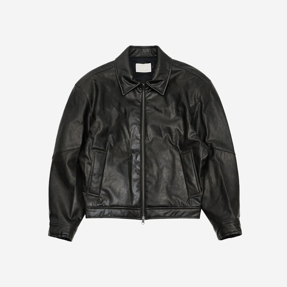 Amomento Vegan Leather Blouson Black - 24FW 상세 이미지 1