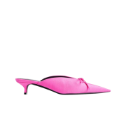 (W) Balenciaga Knife Bow 40mm Mule Pink