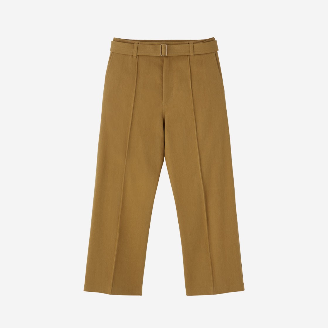 Recto Belt Detail Straight Fit Cotton Pants Ochre 상세 이미지 1