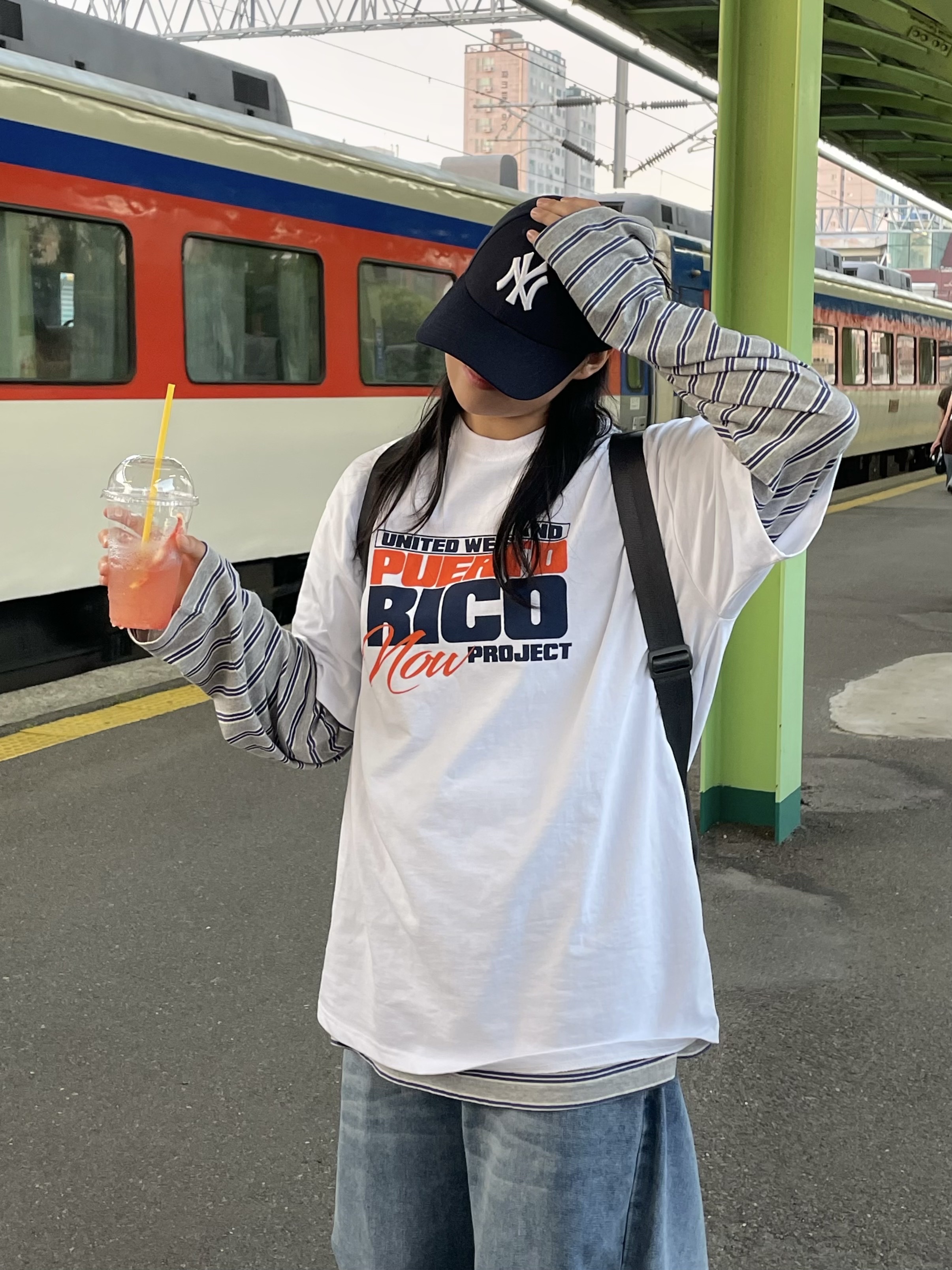 Mizuno MXR Snow White Majolica Blue Silver, Supreme Terry Mesh Back 5-Panel Black - 24SS 착용 스타일 - 6